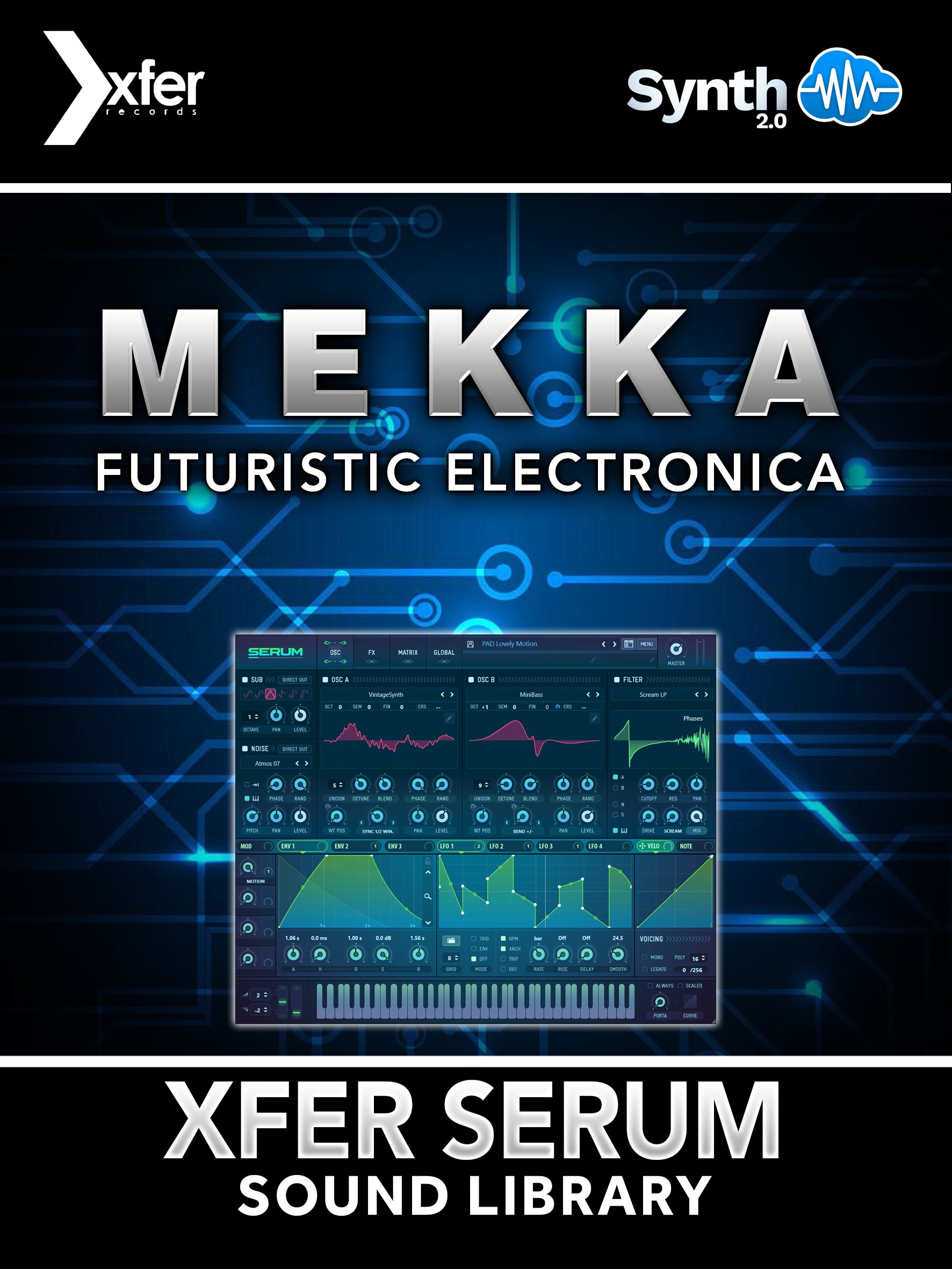 HDL006 - M E K K A - Futuristica Electronica - Xfer Serum ( 100 presets )