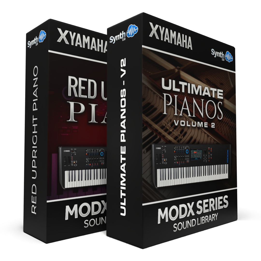 PRS012 - ( Bundle ) - Red Upright Piano + Ultimate Pianos V2 - Yamaha MODX / PLUS / M