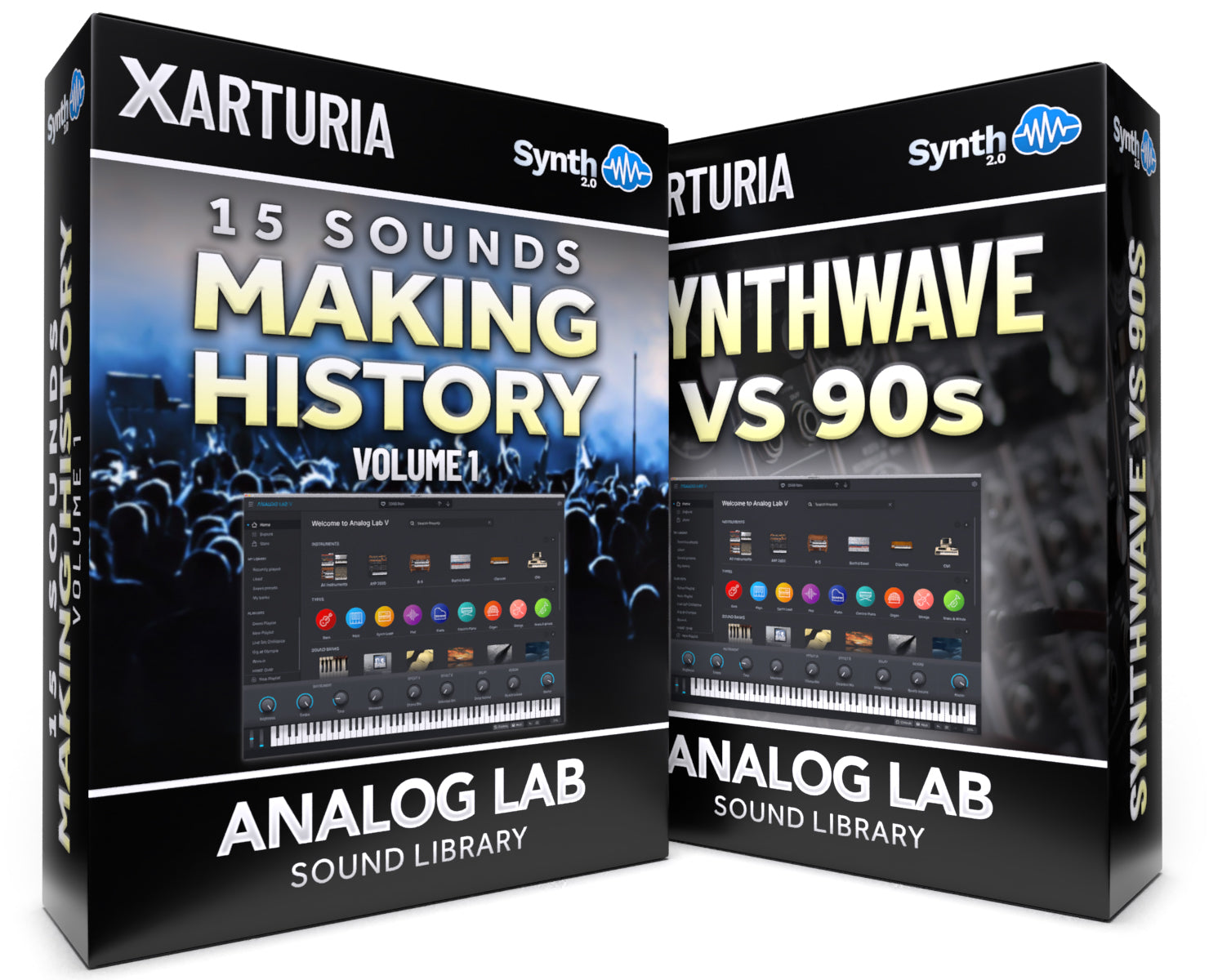 SCL401 - ( Bundle ) - 15 Sounds - Making History Vol.1 + Synthwave VS 90s - Arturia Analog Lab V
