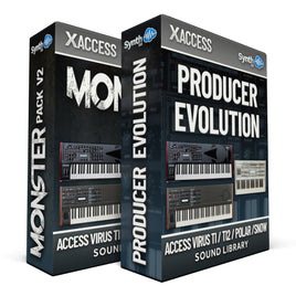 LDX186 - ( Bundle ) - Monster Pack V2 + Producer Evolution - Access Virus TI / TI2 / Polar / Snow ( over 159 presets )