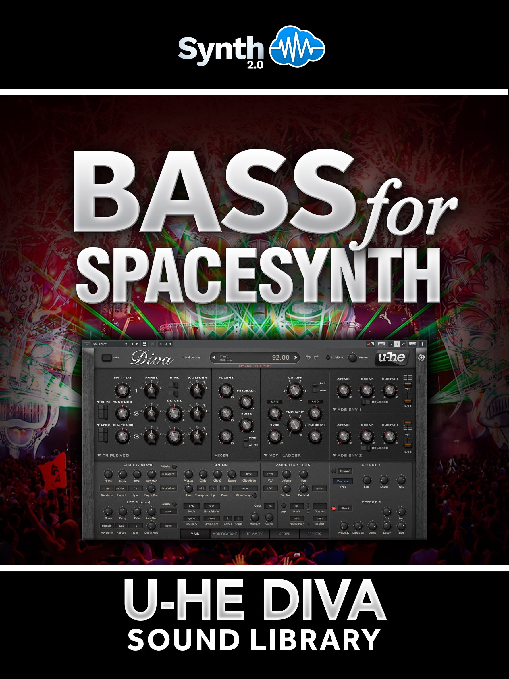 SCL285 - Bass for Spacesynth Vol.1 - U-HE Diva ( 100 presets )